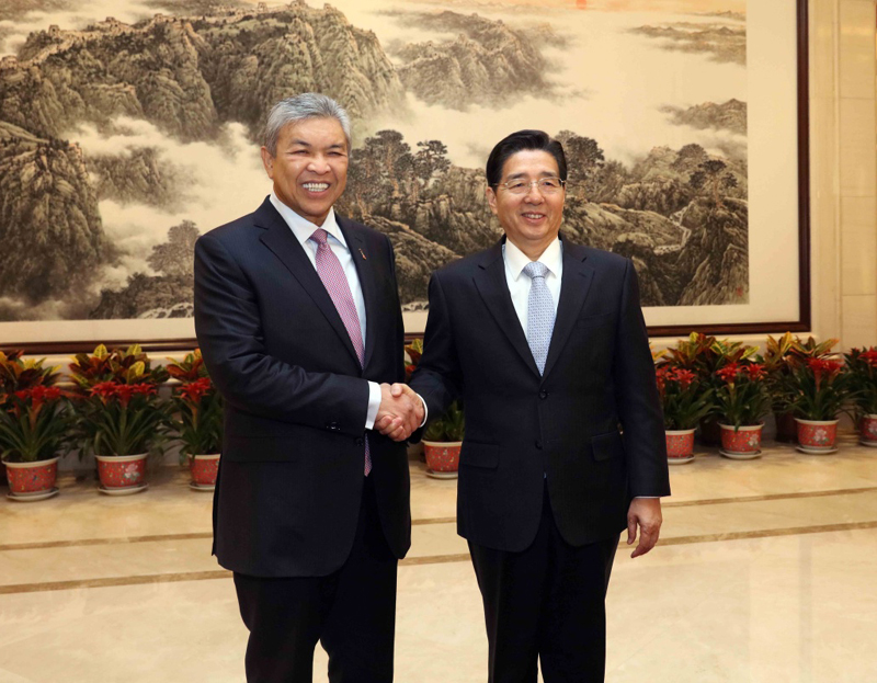 2月2日，中國國務委員、公安部部長郭聲琨在北京與馬來西亞副總理兼內政部長扎希德舉行會談。新華社記者 劉衛兵 攝