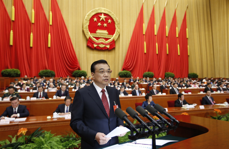 3月5日，第十二屆全國人民代表大會第四次會議在北京人民大會堂開幕。國務院總理李克強作政府工作報告。
