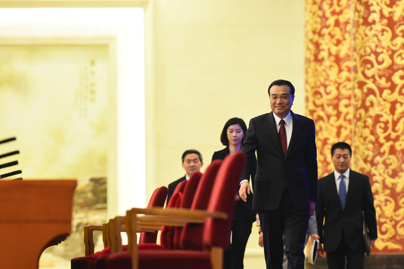3月16日，國務院總理李克強在北京人民大會堂與中外記者見面，並回答記者提問。新華社記者 金良快 攝