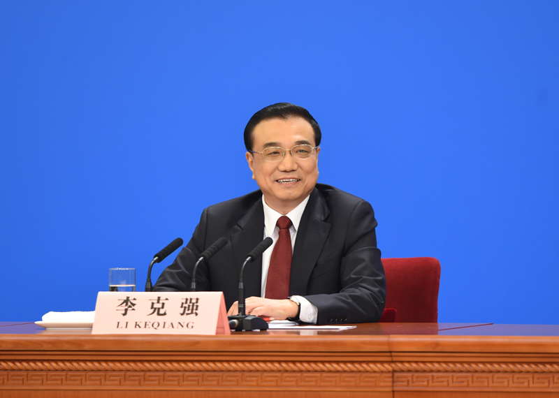 3月16日，國務院總理李克強在北京人民大會堂與中外記者見面，並回答記者提問。新華社記者 王曄 攝