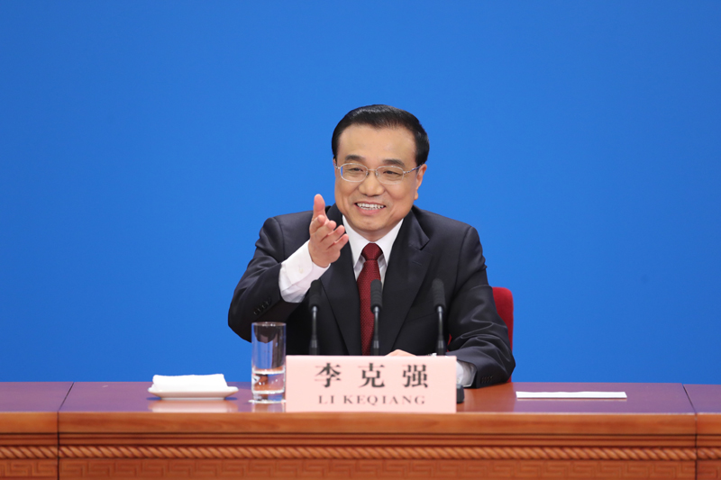 3月16日，國務院總理李克強在北京人民大會堂與中外記者見面，並回答記者提問。新華社記者 邢廣利 攝