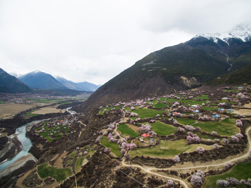 4月1日拍攝的西藏波密縣境內的如畫美景。